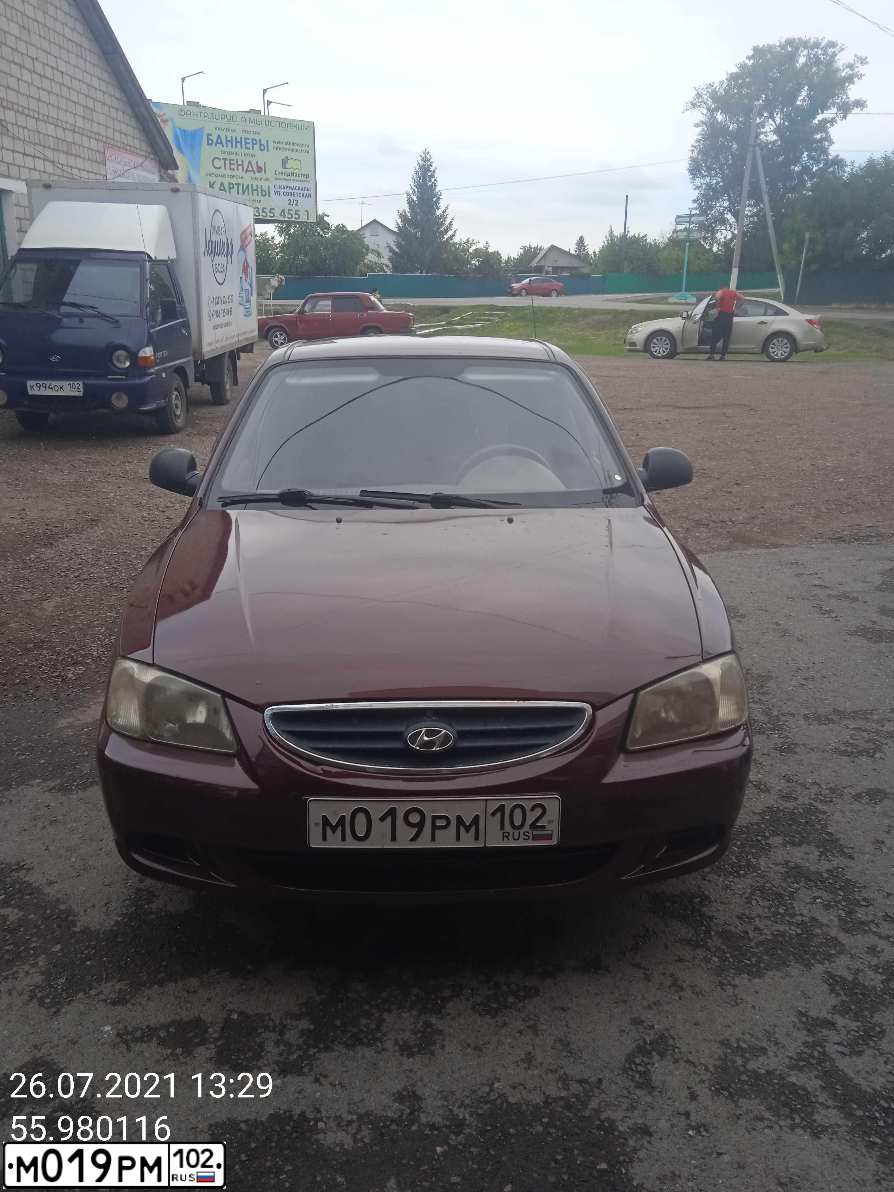 Фото автомобиля TAGAZ Z ACCENT, 2007 — госномер К476ХА702. Цвет: Красный