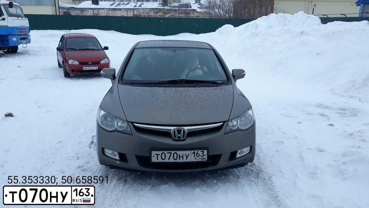 Фото автомобиля HONDA CIVIC, 2007 — госномер К124СХ716. Цвет: Серый