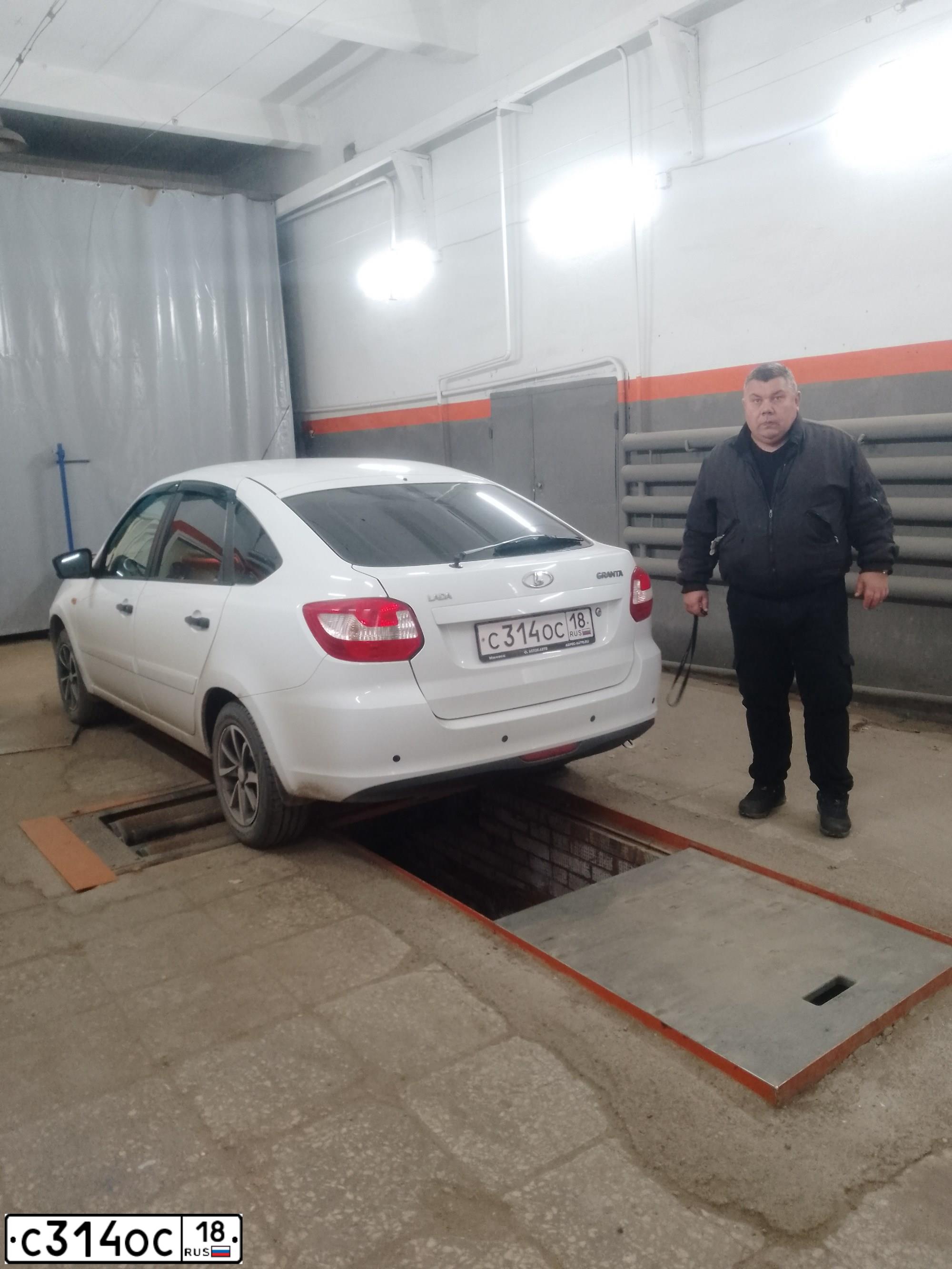 Фото автомобиля LADA 2191 GRANTA, 2016 — госномер Р254ТТ18. Цвет: Белый