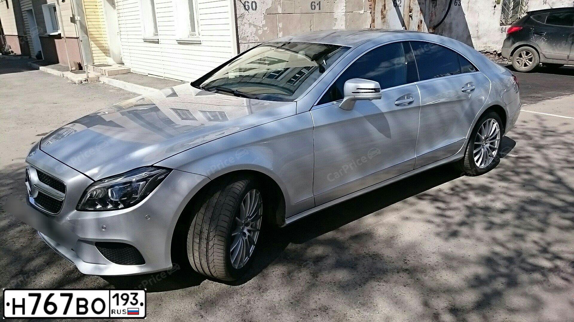 Фото автомобиля MERCEDES CLS-KLASSE, 2014 — госномер Р598ТР193. Цвет: Серебристый