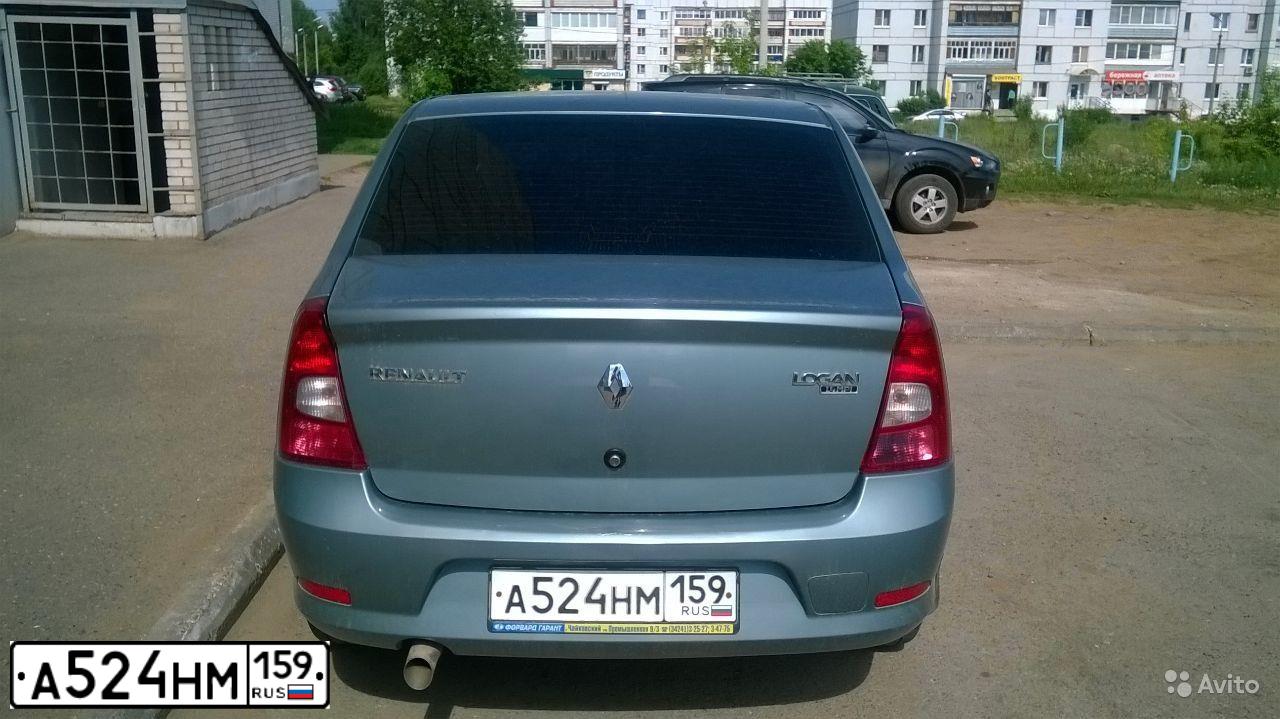 Фото автомобиля RENAULT LOGAN, 2011 — госномер А524НМ159. Цвет: СЕРО-ЗЕЛЕНЫЙ