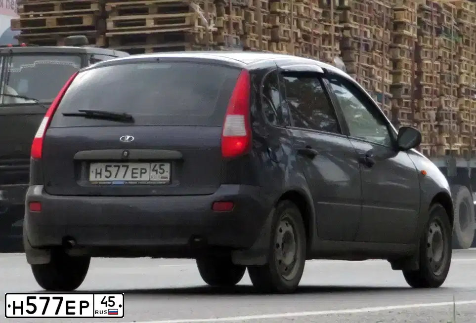 Фото автомобиля LADA 1119 KALINA, 2007 — госномер Н577ЕР45. Цвет: СИНЕ-ФИОЛЕТОВЫЙ