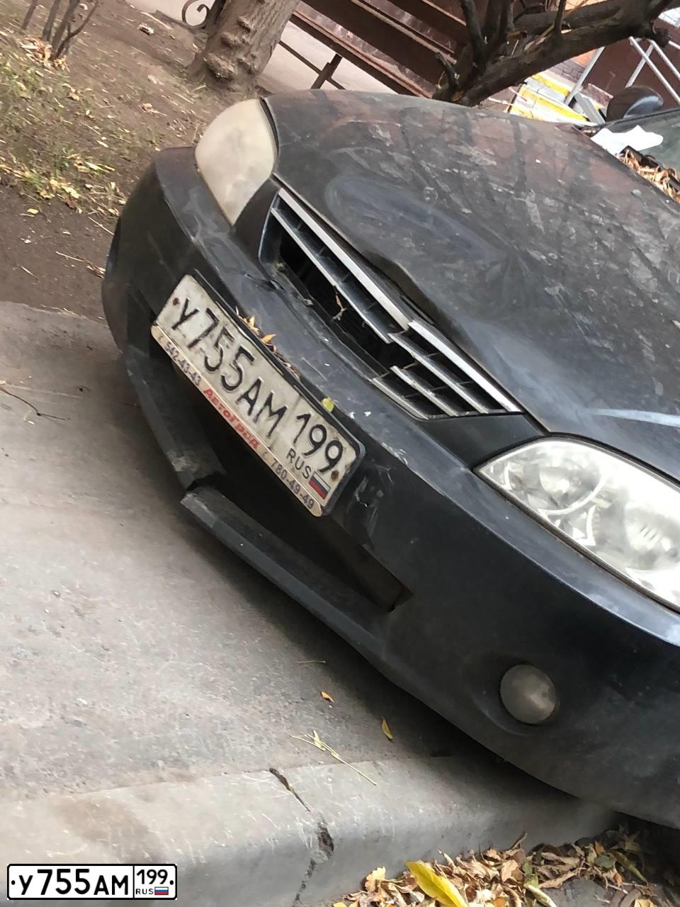 Фото автомобиля KIA SPECTRA, 2007 — госномер У755АМ199. Цвет: ЧЕРНЫЙ МЕТАЛЛИК