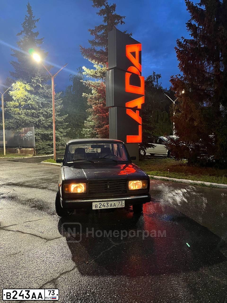 Фото автомобиля LADA 2107, 2008 — госномер В243АА73. Цвет: ТЕМНО-ВИШНЕВЫЙ