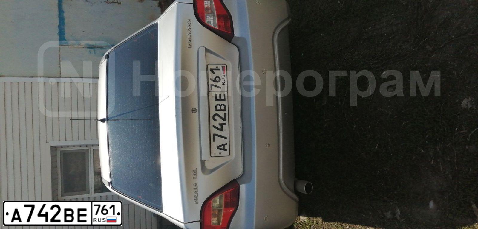 Фото автомобиля DAEWOO NEXIA, 2012 — госномер В549ЕР761. Цвет: Серебристый