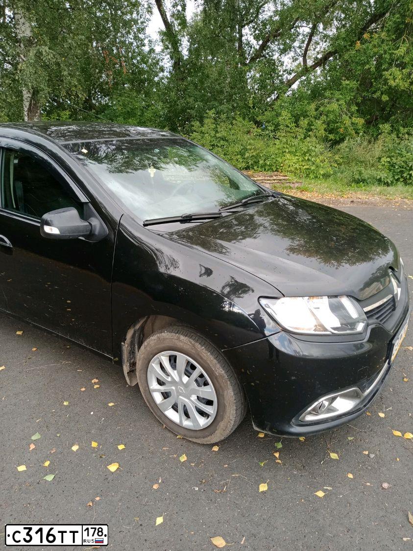 Фото автомобиля RENAULT LOGAN, 2015 — госномер С316ТТ178. Цвет: ЧЕРНЫЙ