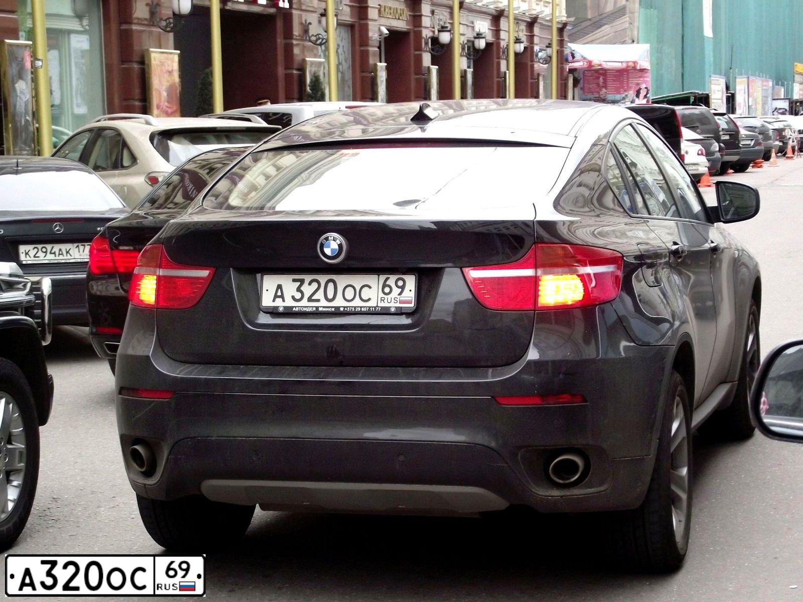 Фото автомобиля BMW X6, 2011 — госномер А320ОС69. Цвет: ЧЕРНЫЙ