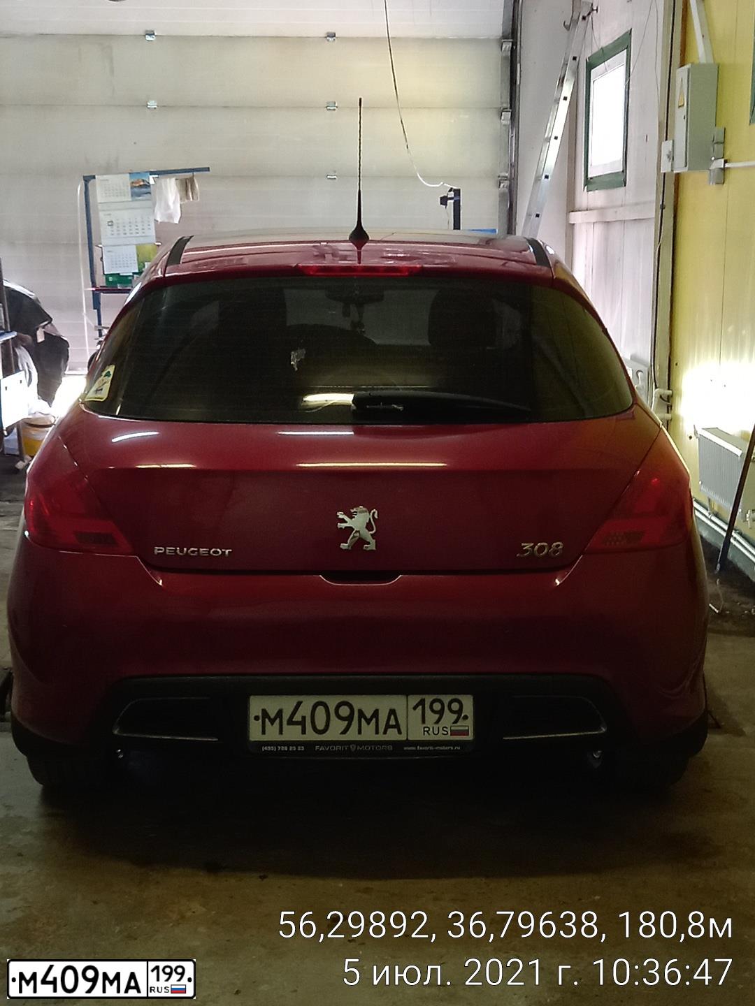 Фото автомобиля PEUGEOT 308, 2008 — госномер С348СВ40