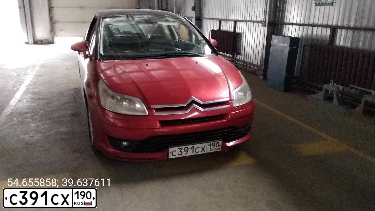 Фото автомобиля CITROEN C4, 2007 — госномер С391СХ190. Цвет: КРАСНЫЙ