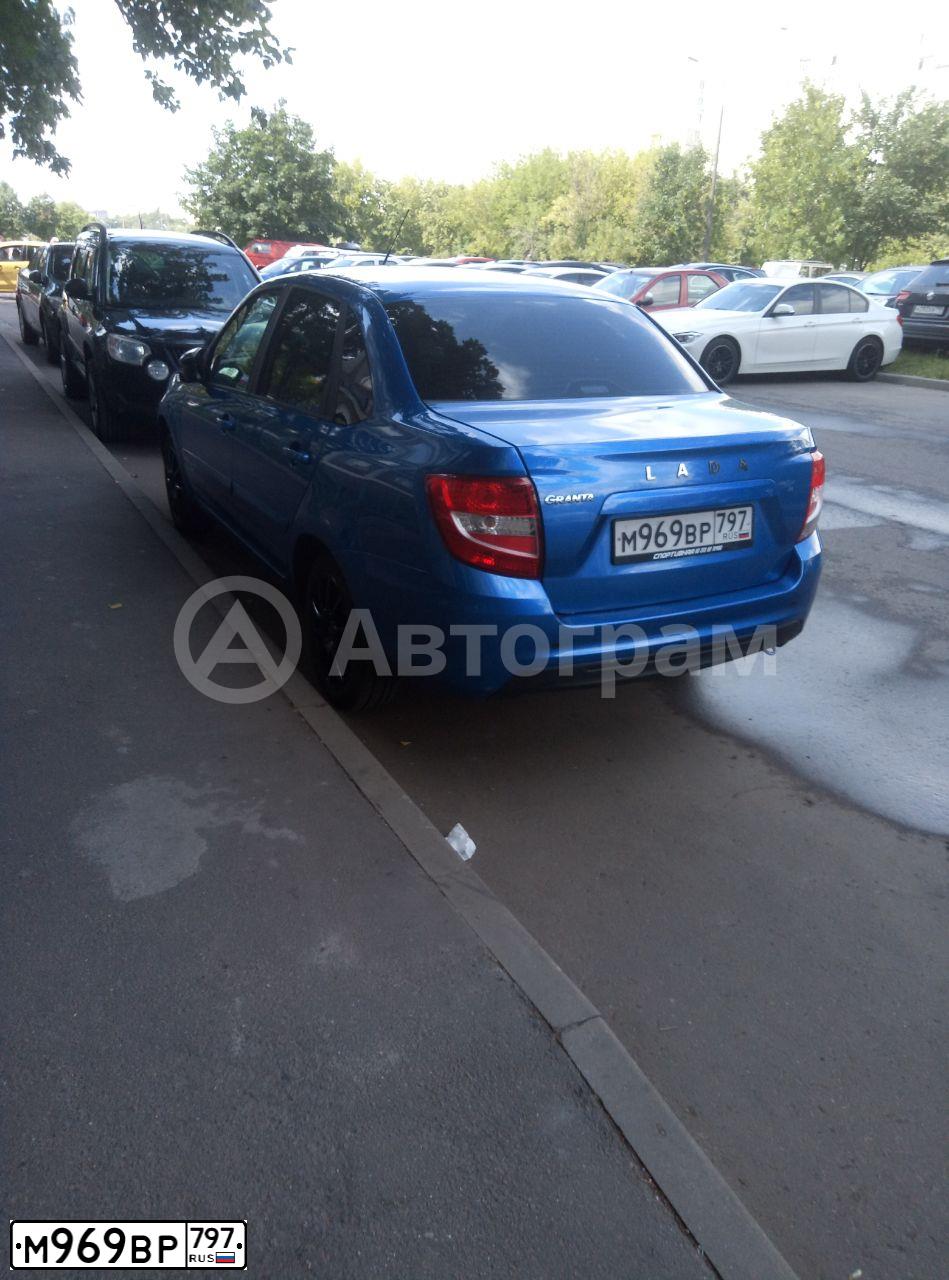 Фото автомобиля LADA GRANTA, 2021 — госномер М579ВО95. Цвет: синий