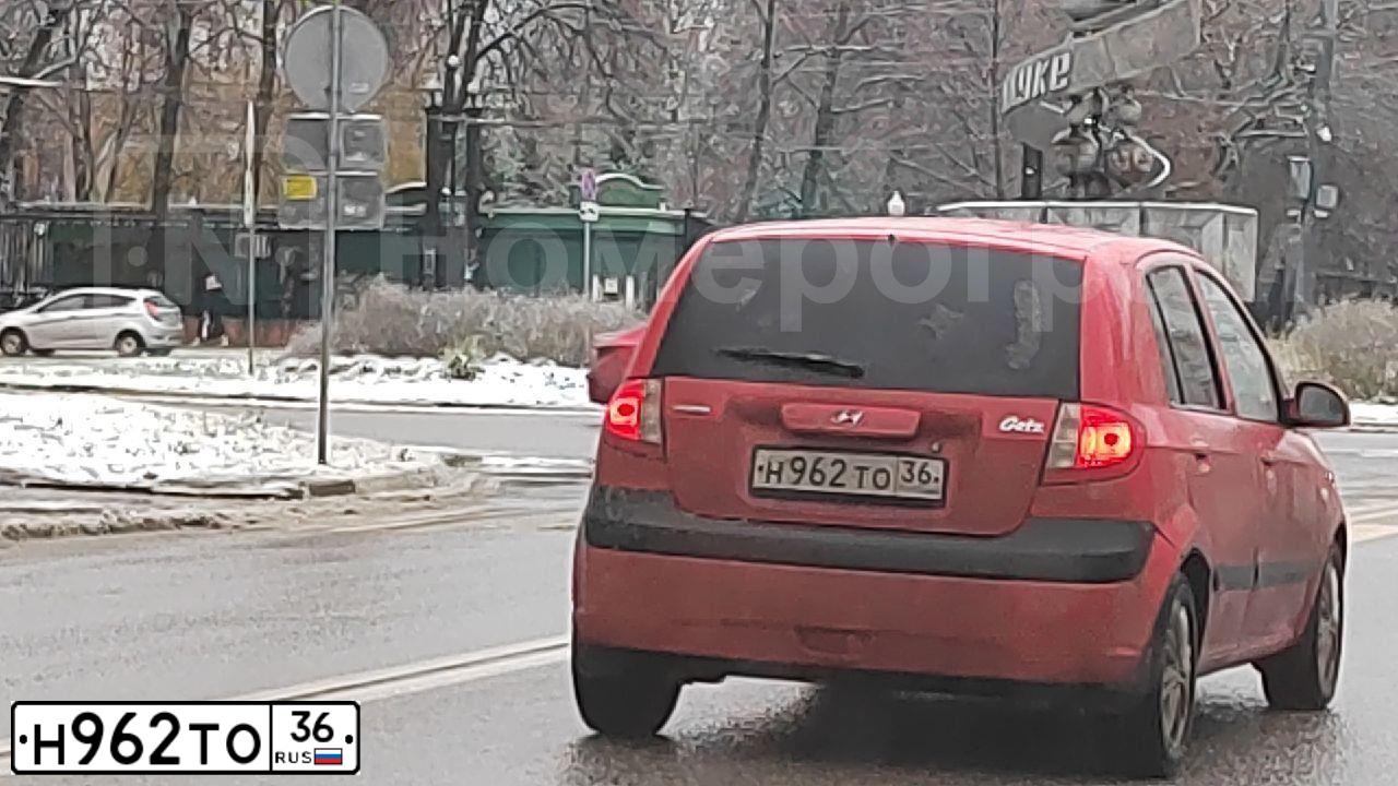 Фото автомобиля HYUNDAI GETZ, 2008 — госномер Н962ТО36. Цвет: КРАСНЫЙ