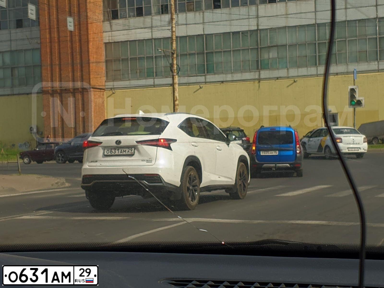 Фото автомобиля LEXUS NX, 2020 — госномер О631АМ29. Цвет: Белый