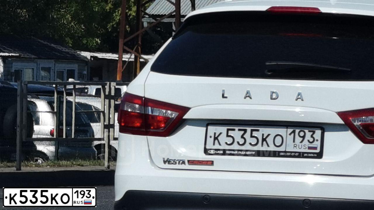 Фото автомобиля LADA VESTA, 2020 — госномер К535КО193. Цвет: Белый