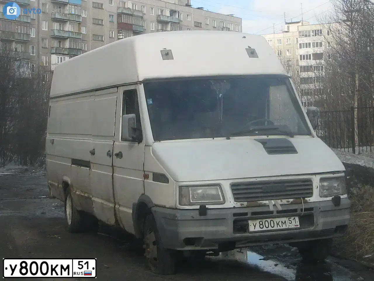 Фото автомобиля IVECO DAILY, 1990 — госномер К414МВ51. Цвет: БЕЛЫЙ