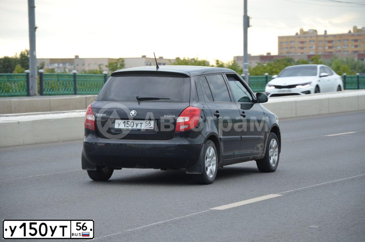 Фото автомобиля SKODA FABIA, 2013 — госномер У150УТ56. Цвет: ЧЕРНЫЙ