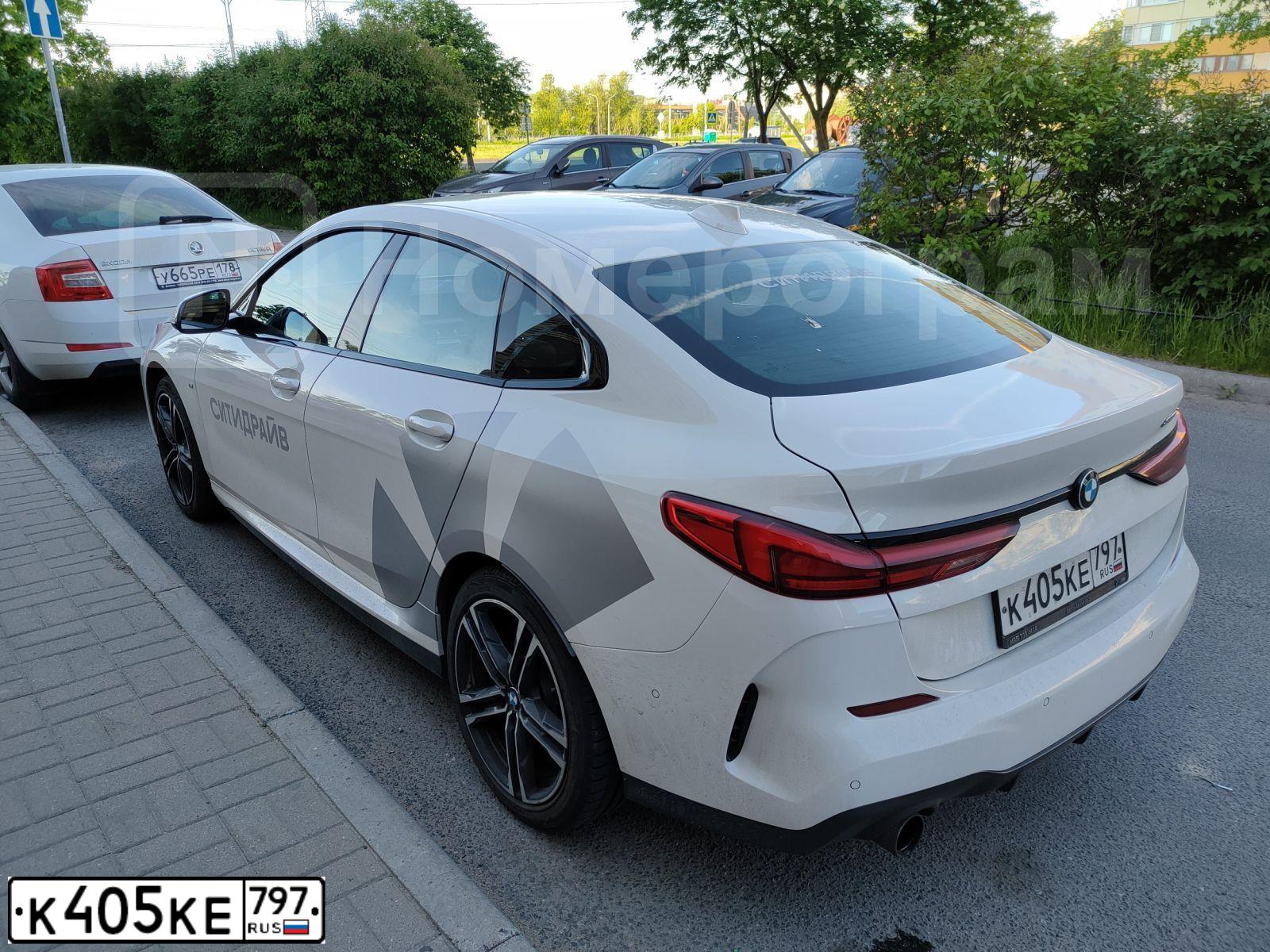 Фото автомобиля БМВ 218I, 2021 — госномер К405КЕ797. Цвет: Белый