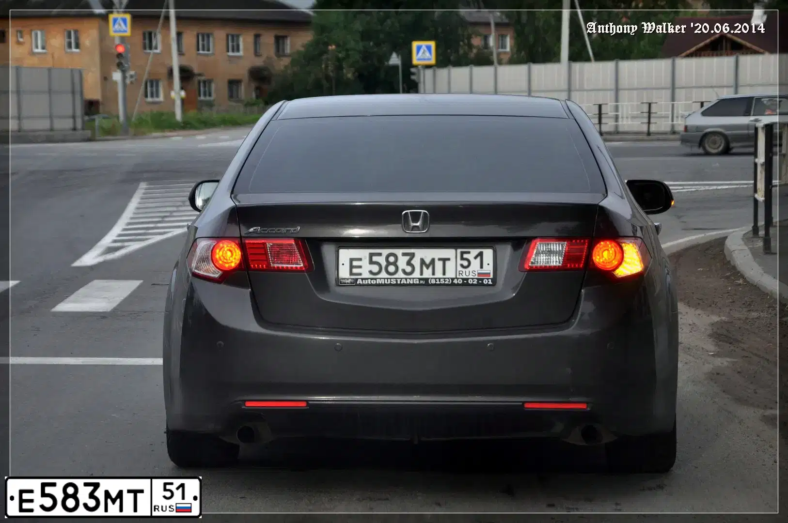 Фото автомобиля HONDA ACCORD, 2008 — госномер В763ТМ134. Цвет: ТЕМНО-СЕРЫЙ