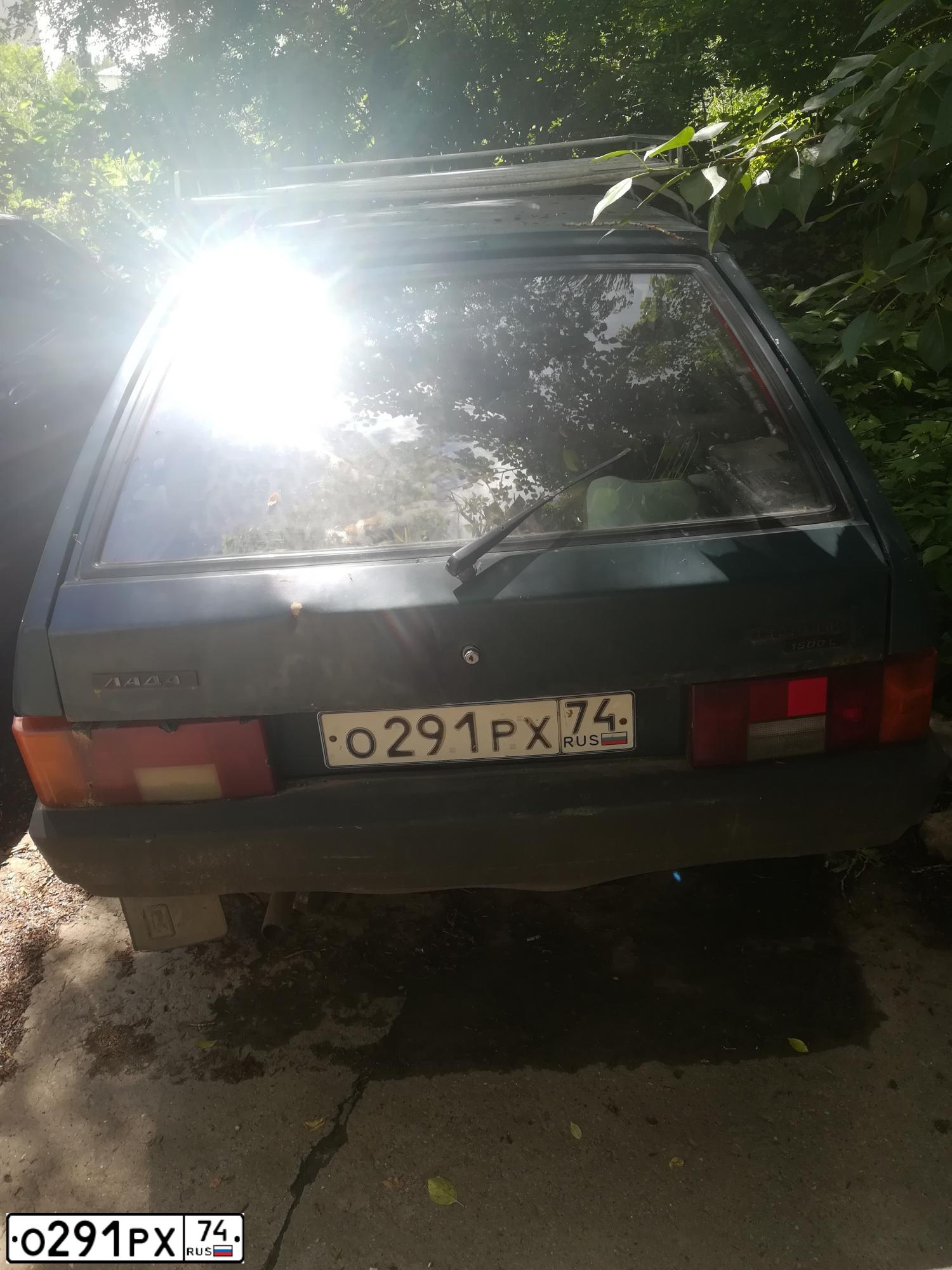 Фото автомобиля LADA 2109 SAMARA, 1999 — госномер О291РХ74. Цвет: Сине-зеленый