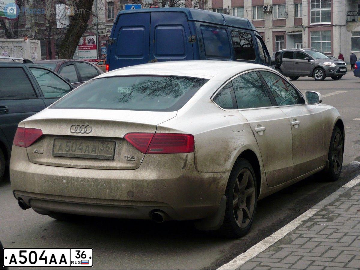 Фото автомобиля AUDI A5, 2012 — госномер А504АА36. Цвет: Белый