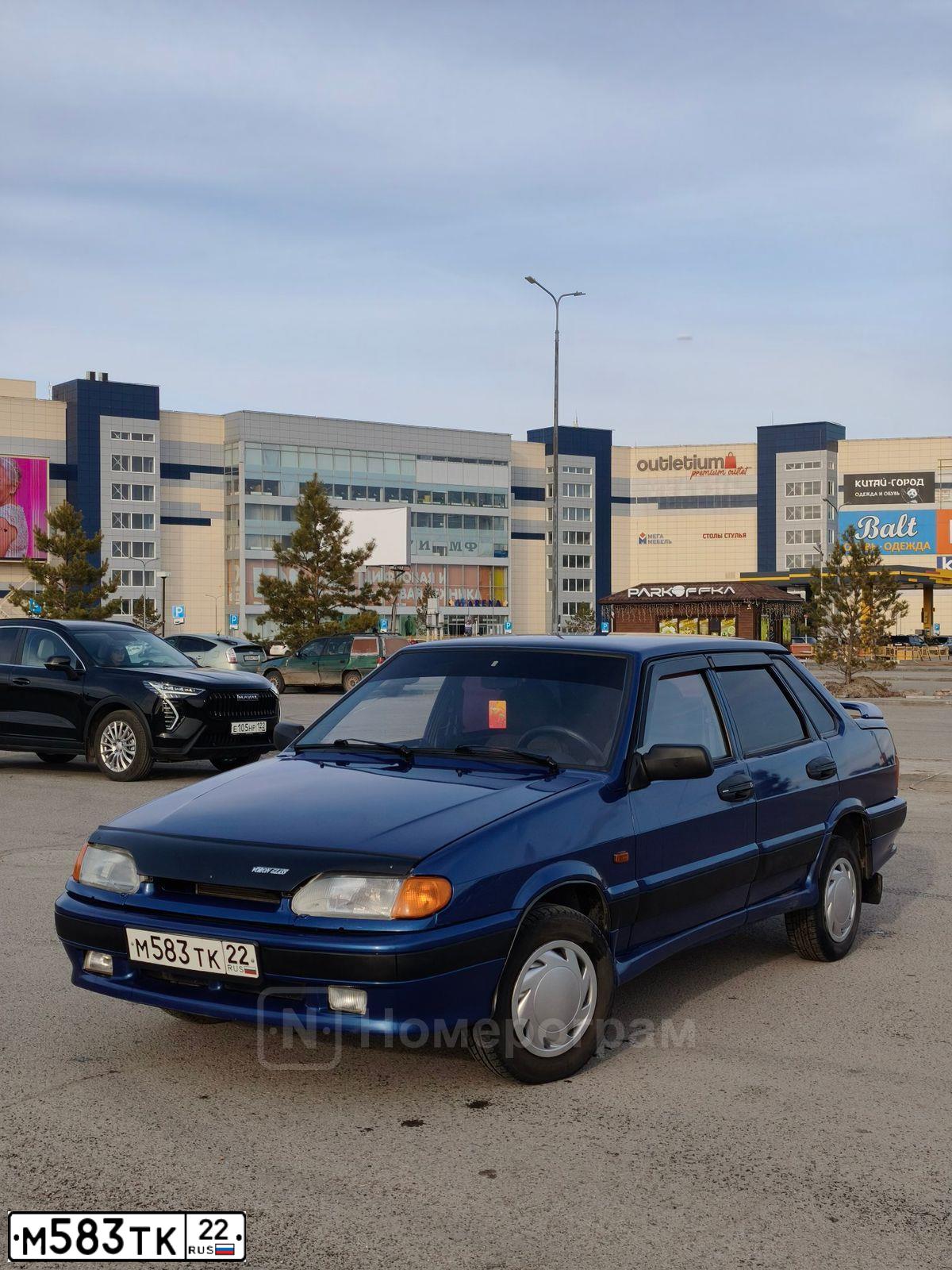 Фото автомобиля LADA 2115 SAMARA, 2002 — госномер М583ТК22. Цвет: СЕРЕБРИСТЫЙ ЯРКО-СИНИЙ