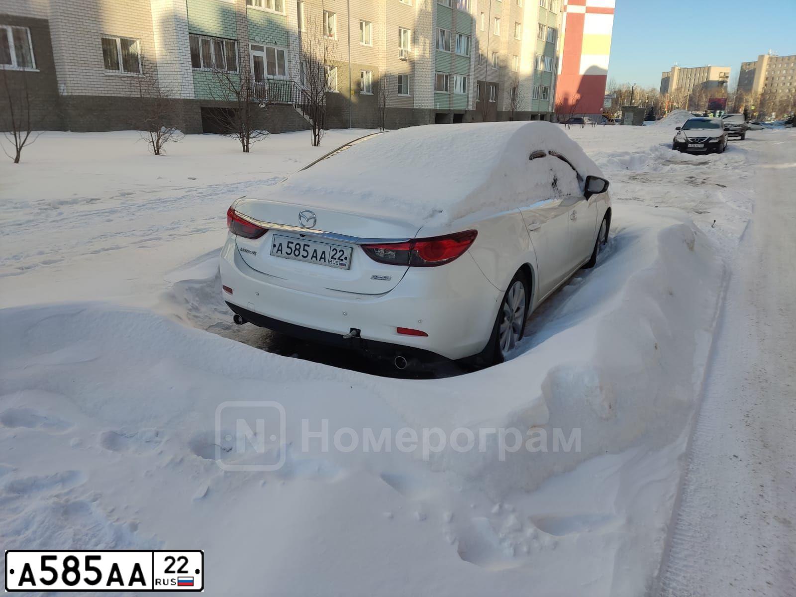 Фото автомобиля MAZDA 6, 2012 — госномер А585АА22. Цвет: БЕЛЫЙ