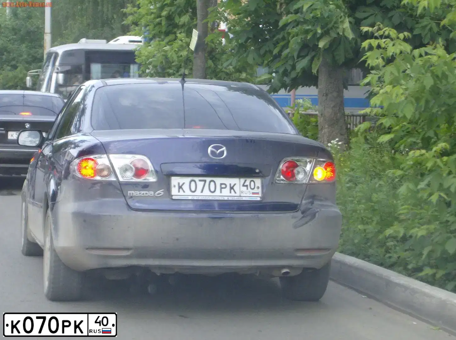 Фото автомобиля MAZDA 6, 2005 — госномер Р254РР40. Цвет: СИНИЙ