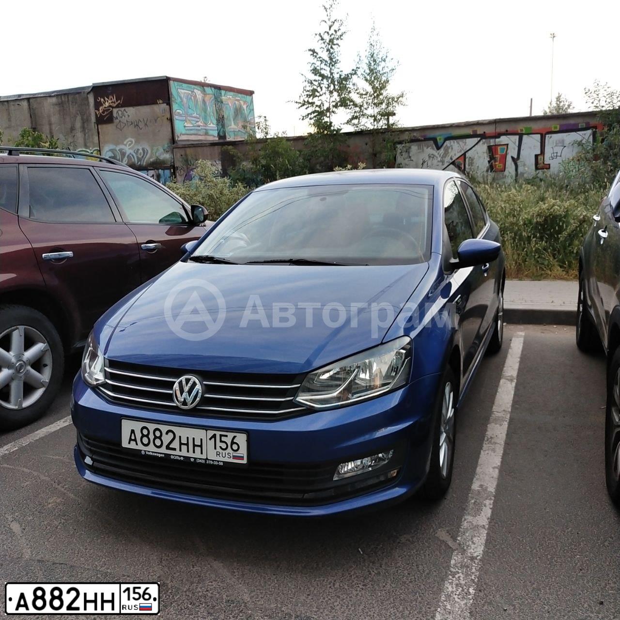 Фото автомобиля VOLKSWAGEN POLO, 2020 — госномер А882НН156. Цвет: синий