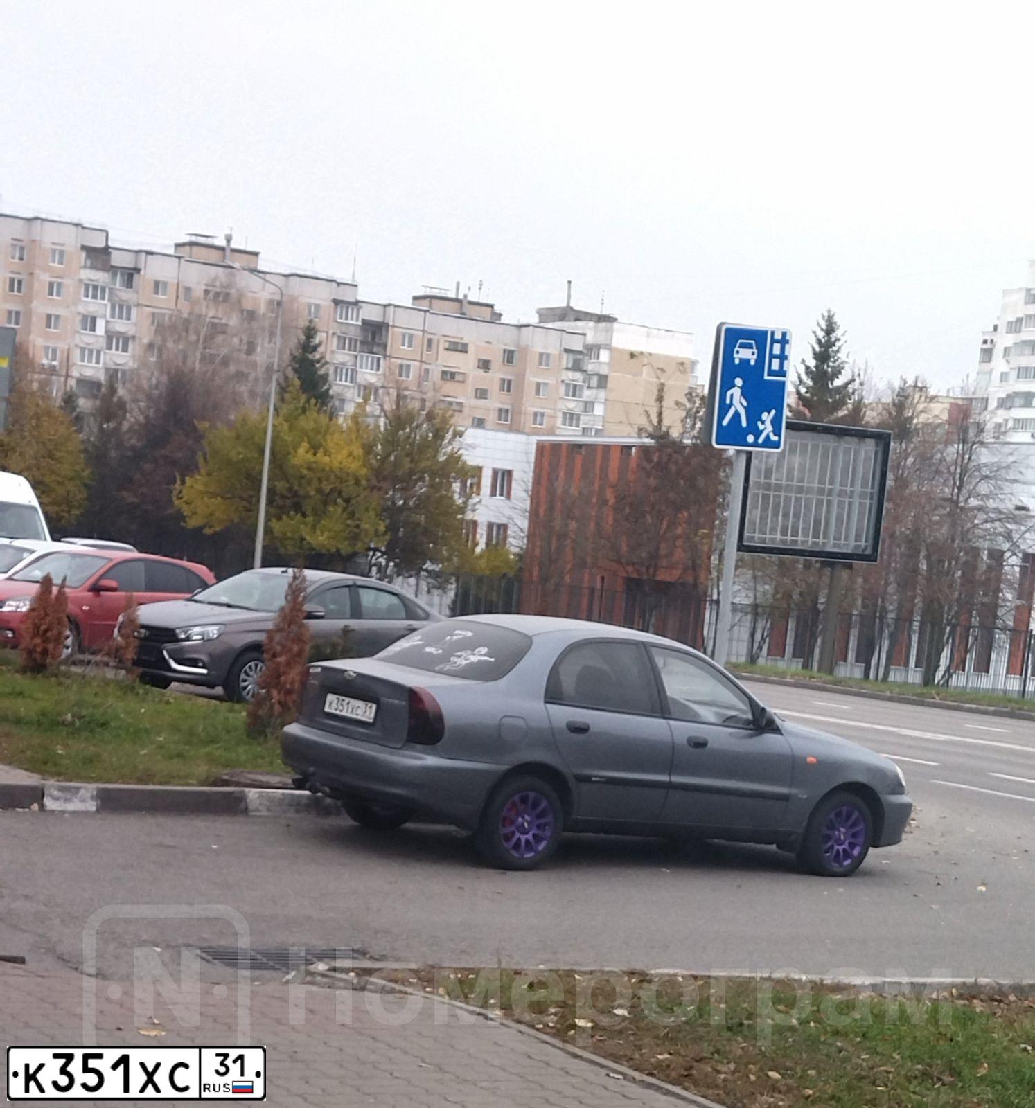 Фото автомобиля ZAZ LANOS, 2008 — госномер К351ХС31. Цвет: СЕРЫЙ