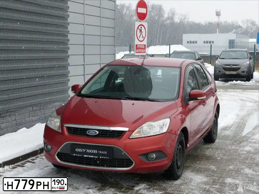 Фото автомобиля FORD FOCUS, 2008 — госномер К568ТС18. Цвет: Красный