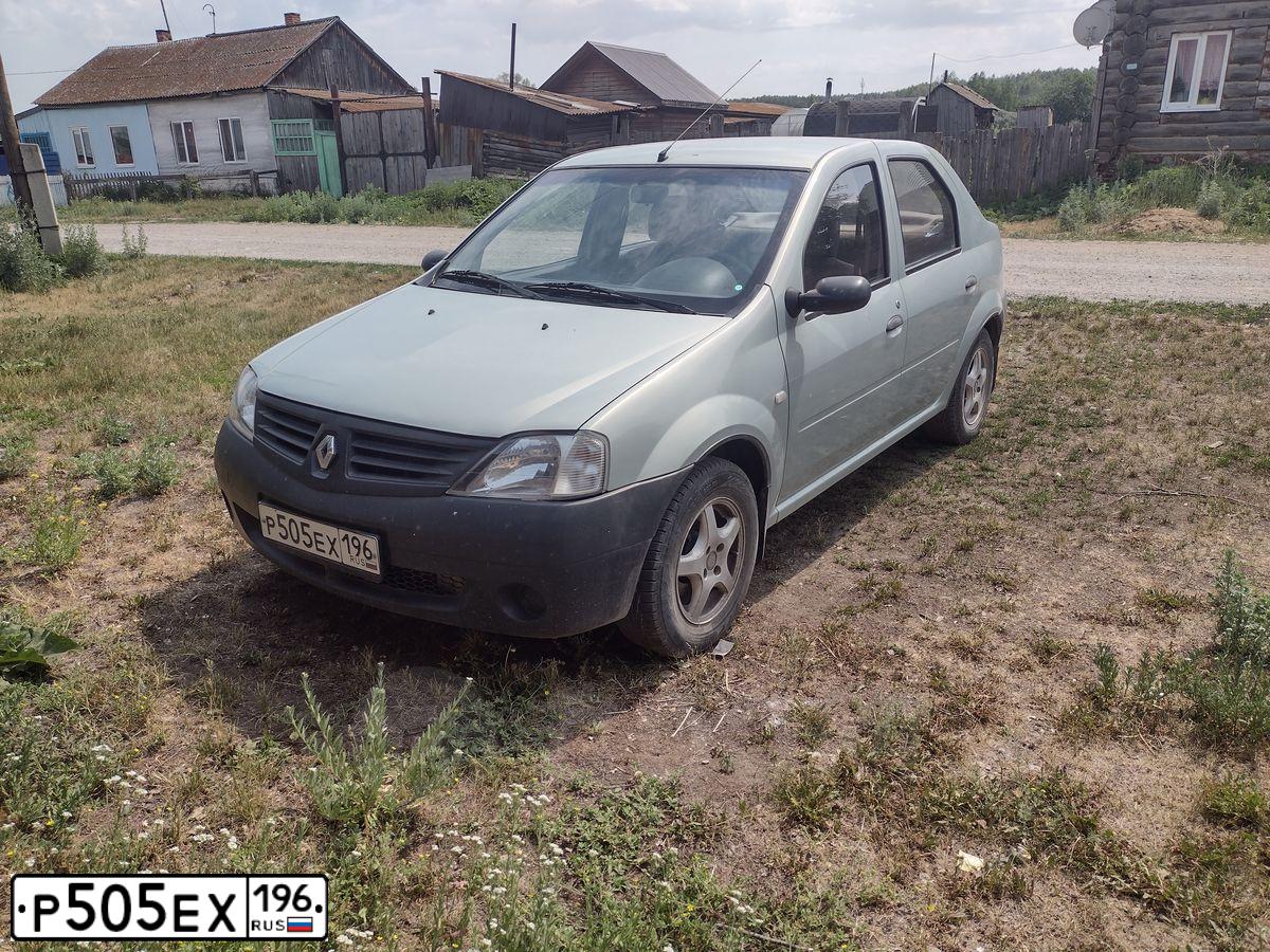 Фото автомобиля RENAULT LOGAN, 2007 — госномер Р505ЕХ196. Цвет: СВЕТЛО-ЗЕЛЕНЫЙ