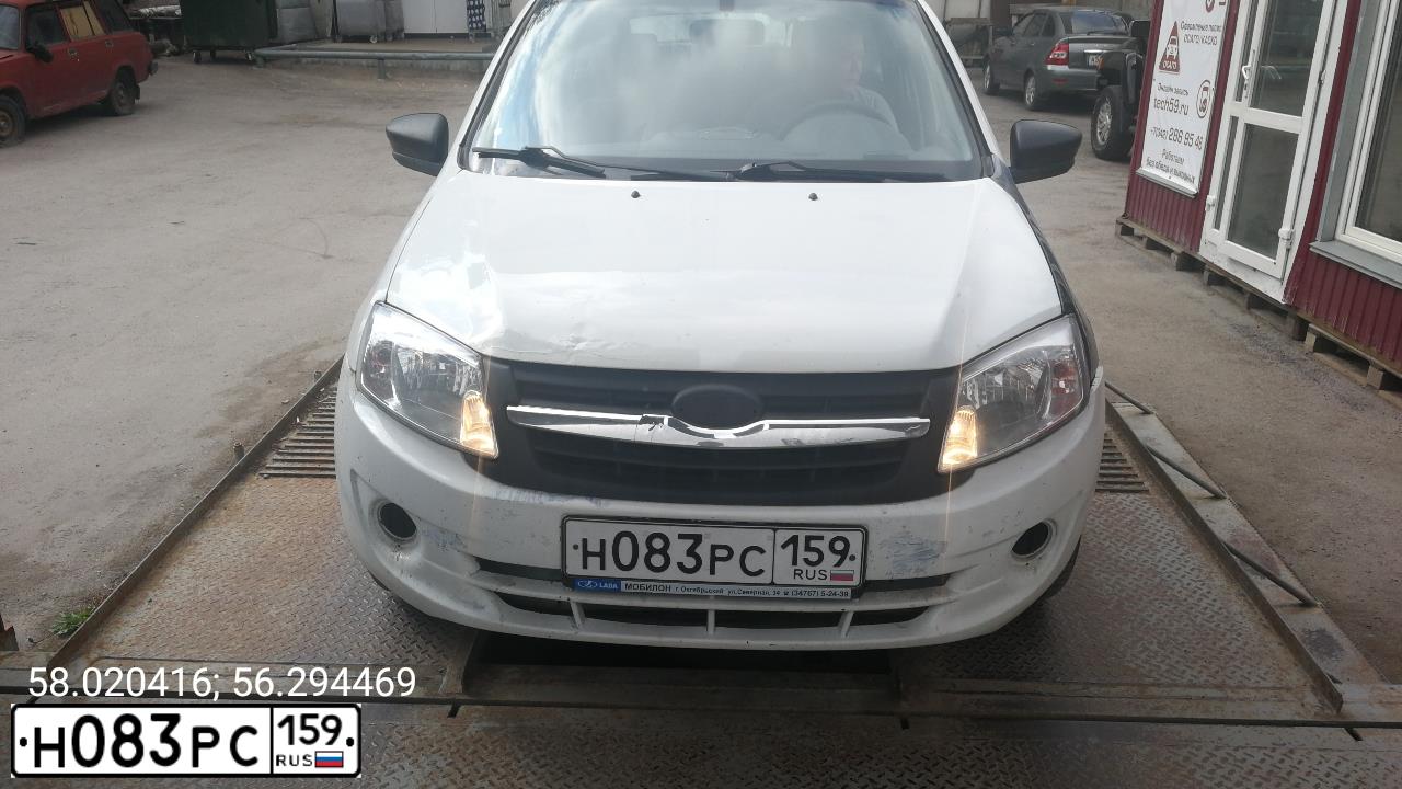 Фото автомобиля LADA 2191 GRANTA, 2015 — госномер Н083РС159. Цвет: Белый