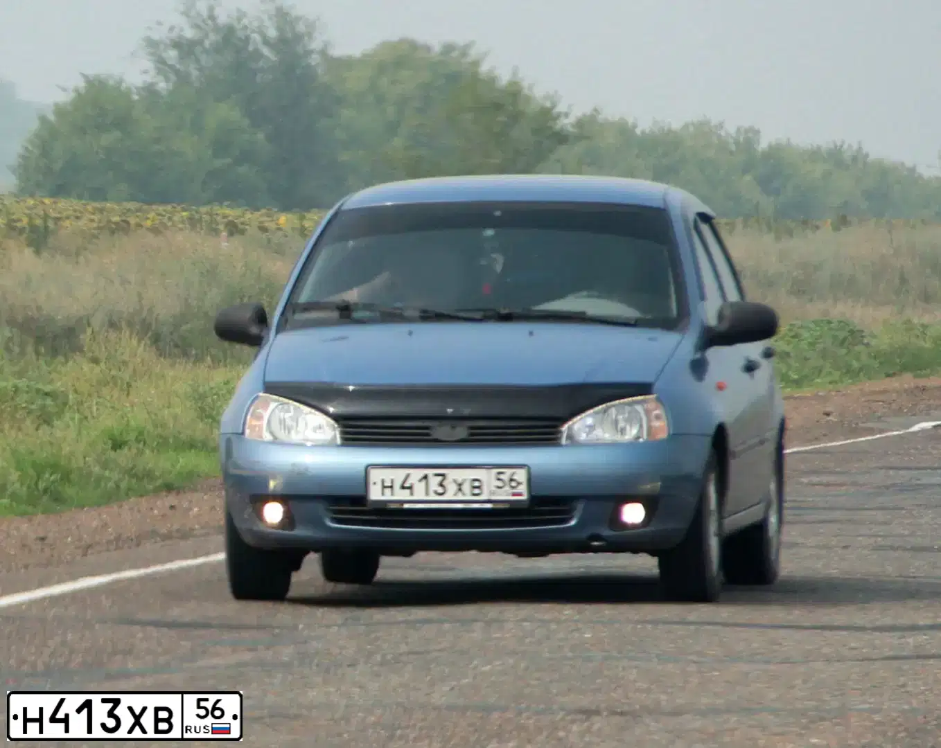 Фото автомобиля LADA 1118 KALINA, 2007 — госномер К443АХ53. Цвет: СЕРО-СИНИЙ