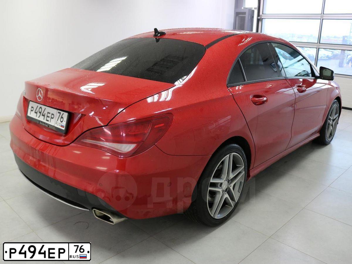 Фото автомобиля MERCEDES-BENZ CLA200, 2013 — госномер Х102ЕС76. Цвет: Красный