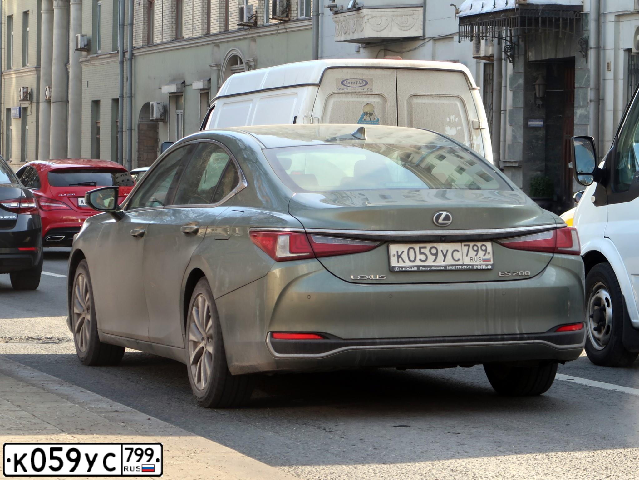 Фото автомобиля LEXUS ES200, 2021 — госномер К059УС799. Цвет: ЗЕЛЕНЫЙ