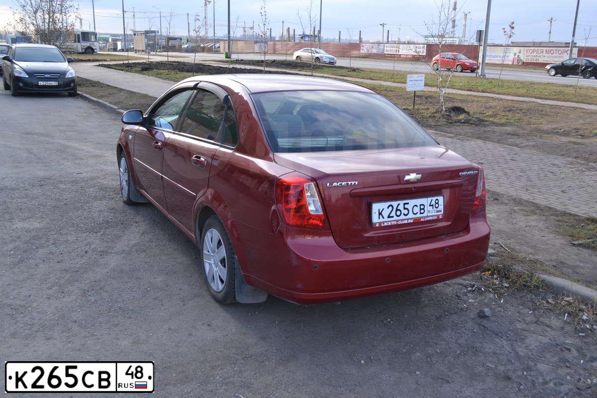 Фото автомобиля CHEVROLET LACETTI, 2008 — госномер К265СВ48. Цвет: ТЕМНО-КРАСНЫЙ