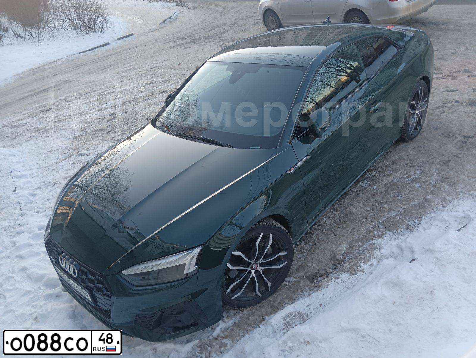 Фото автомобиля AUDI A5, 2021 — госномер О088СО48. Цвет: ЗЕЛЕНЫЙ