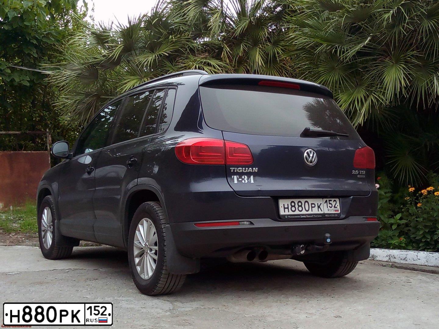 Фото автомобиля VOLKSWAGEN TIGUAN, 2011 — госномер Т954НО152. Цвет: синий