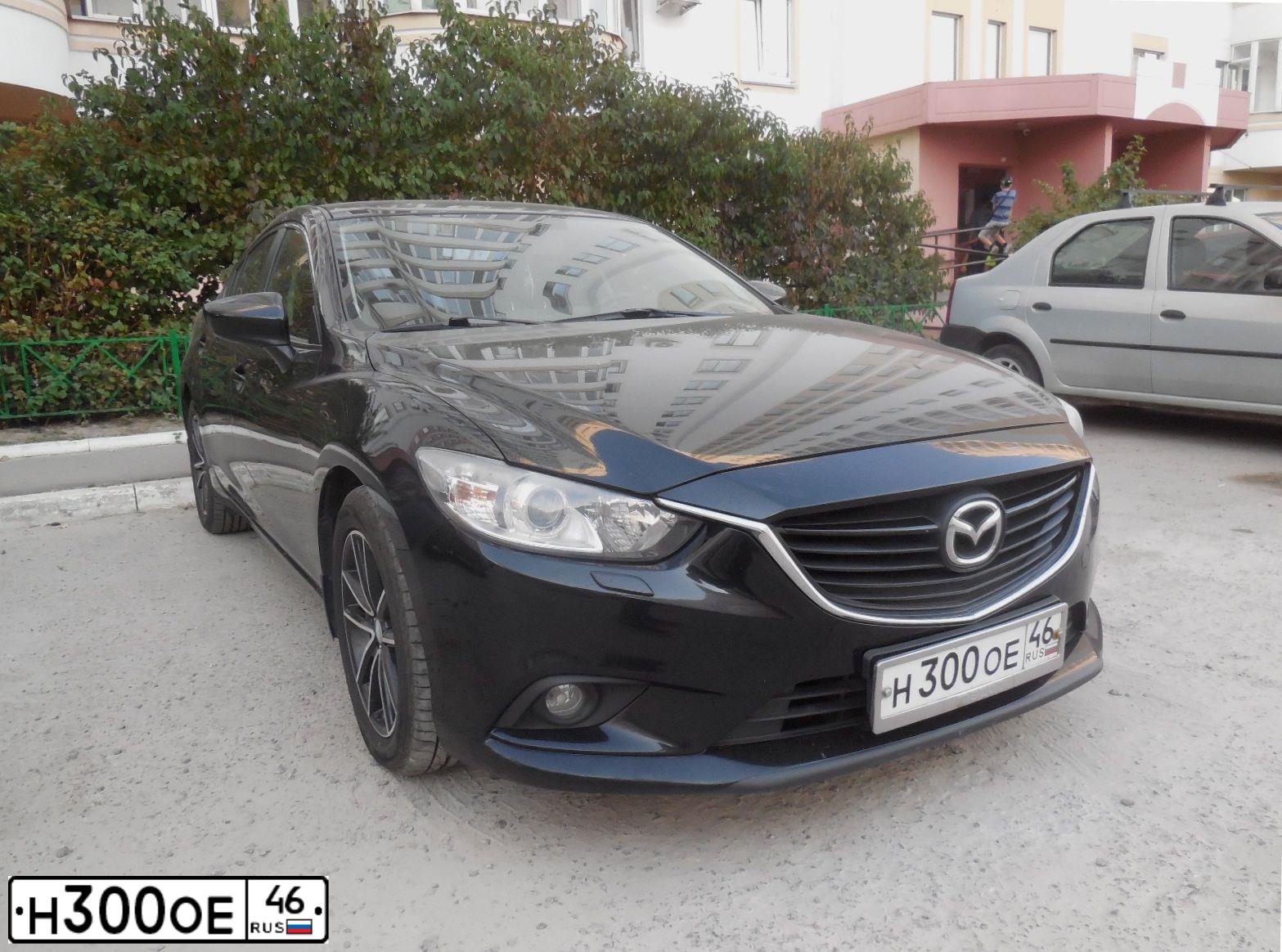 Фото автомобиля MAZDA 6, 2013 — госномер Р673ОС48. Цвет: ЧЕРНЫЙ