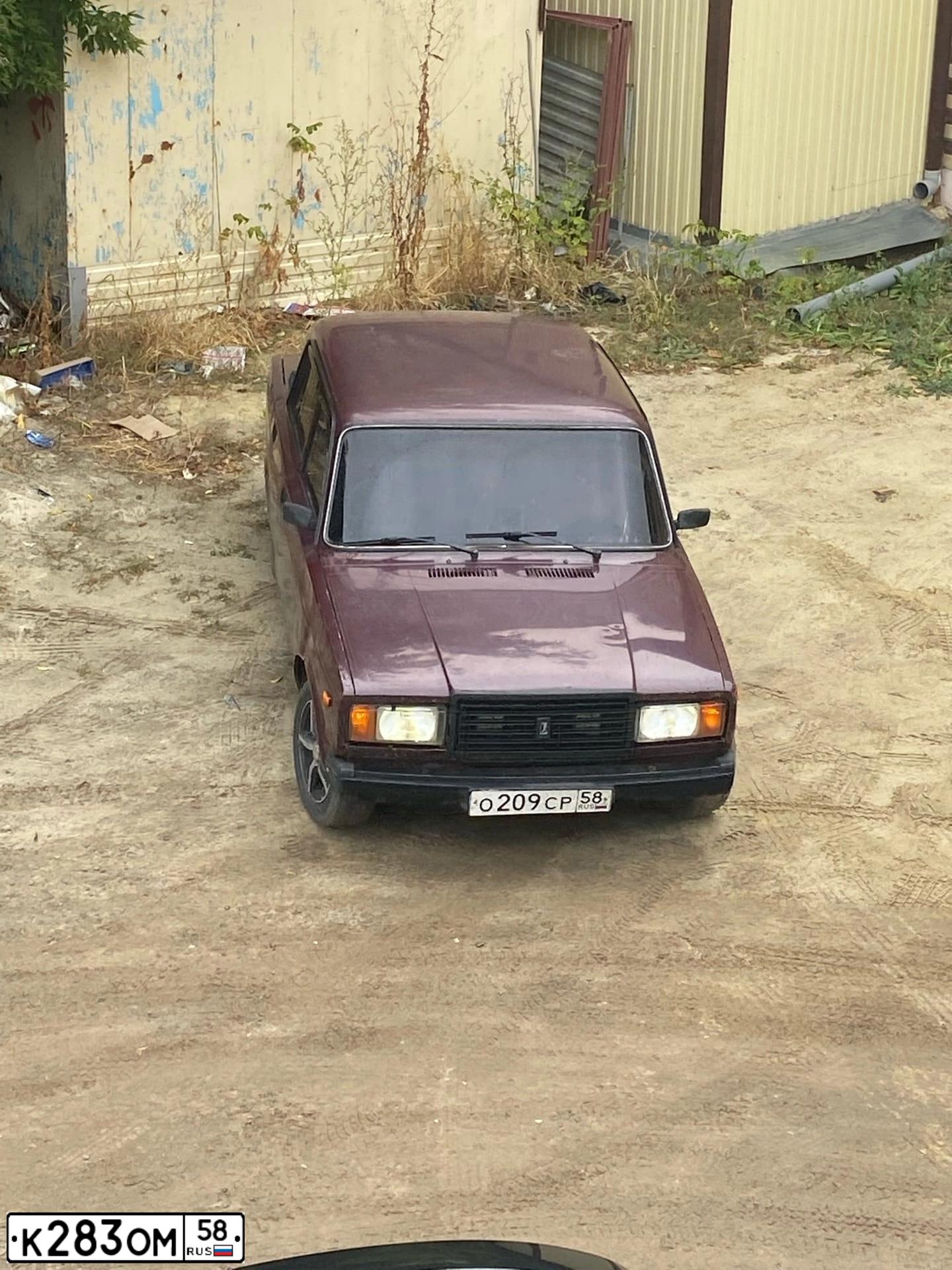Фото автомобиля LADA 2107, 2007 — госномер К283ОМ58. Цвет: ТЕМНО-ВИШНЕВЫЙ