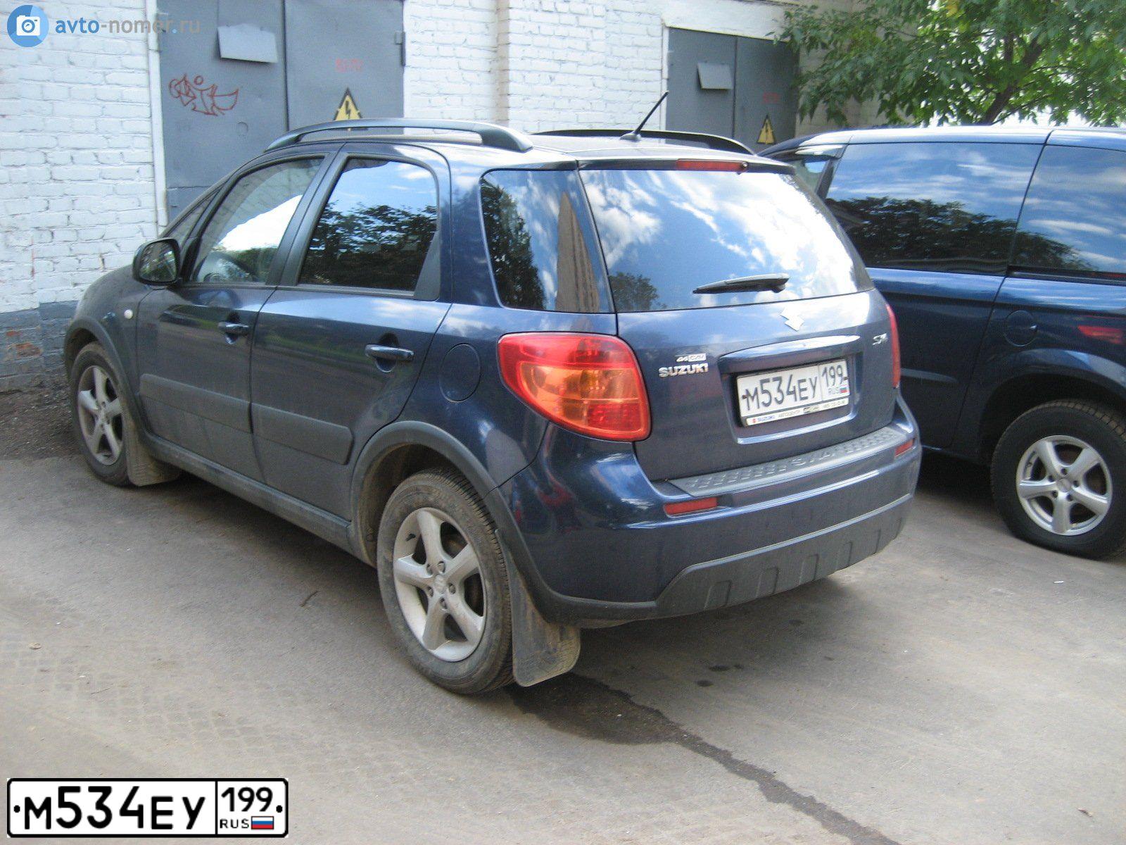 Фото автомобиля SUZUKI SX 4, 2008 — госномер М534ЕУ199. Цвет: СИНИЙ