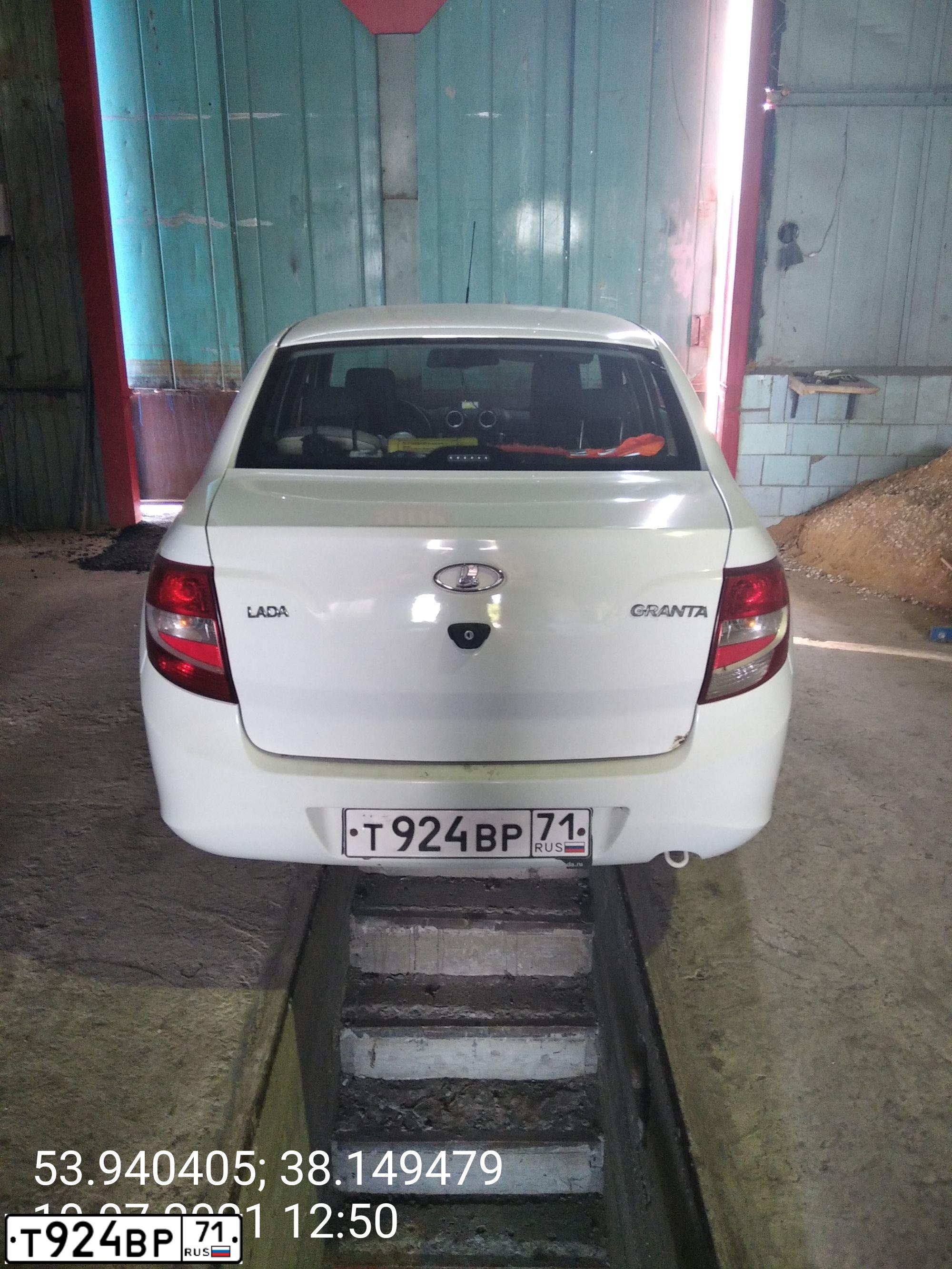 Фото автомобиля LADA GRANTA, 2017 — госномер О337ЕМ71. Цвет: Белый