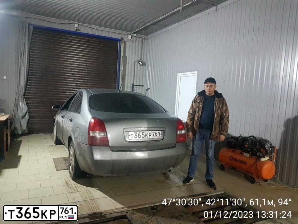 Фото автомобиля NISSAN PRIMERA, 2002 — госномер А686НЕ761. Цвет: ТЕМНО-СЕРЫЙ