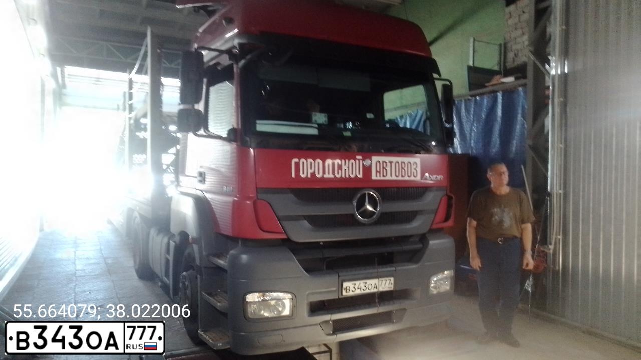 Фото автомобиля MERCEDES AXOR, 2015 — госномер В343ОА777. Цвет: Красный
