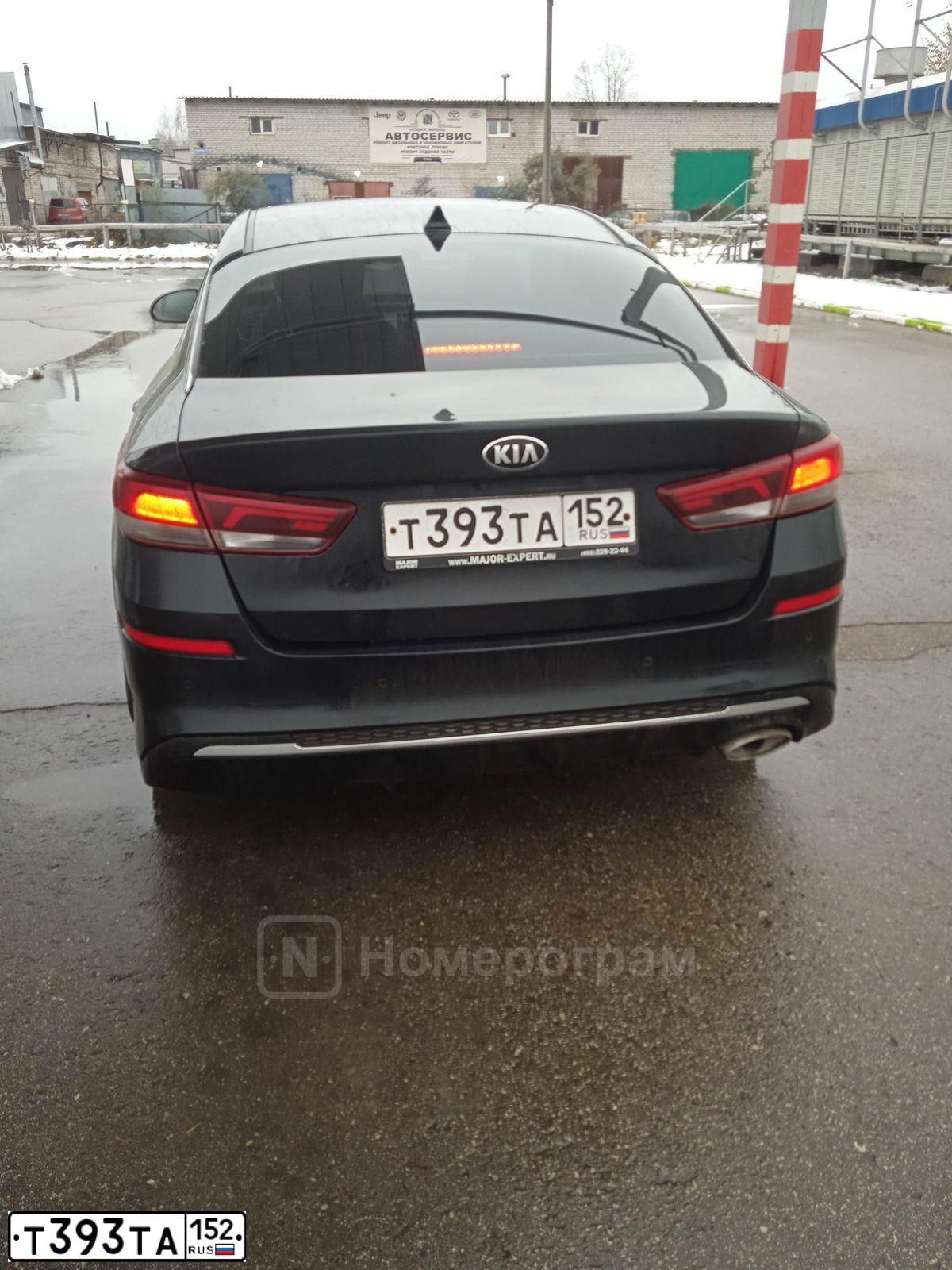 Фото автомобиля KIA MAGENTIS / OPTIMA, 2018 — госномер Т393ТА152. Цвет: ЧЕРНЫЙ