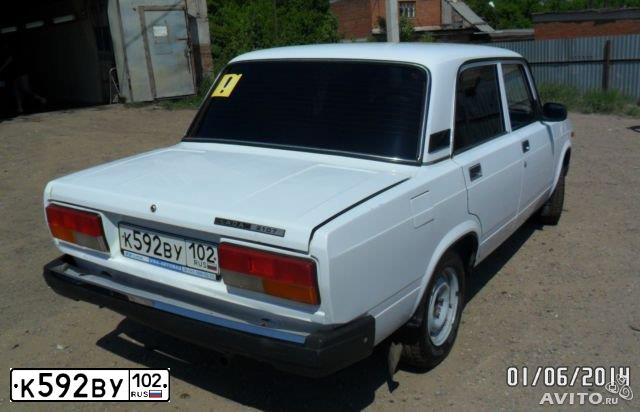 Фото автомобиля LADA 2107, 2008 — госномер К592ВУ102. Цвет: ЯРКО-БЕЛЫЙ