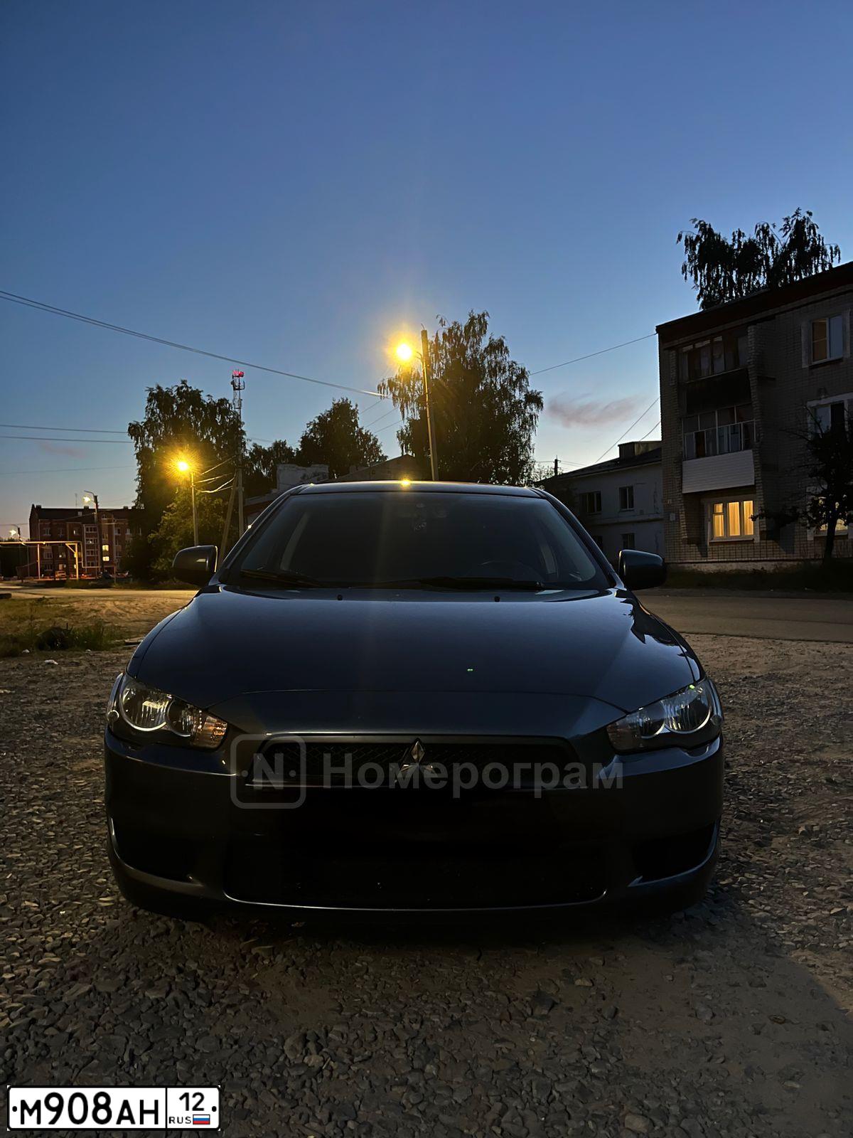 Фото автомобиля MITSUBISHI LANCER, 2007 — госномер М908АН12. Цвет: СЕРЫЙ