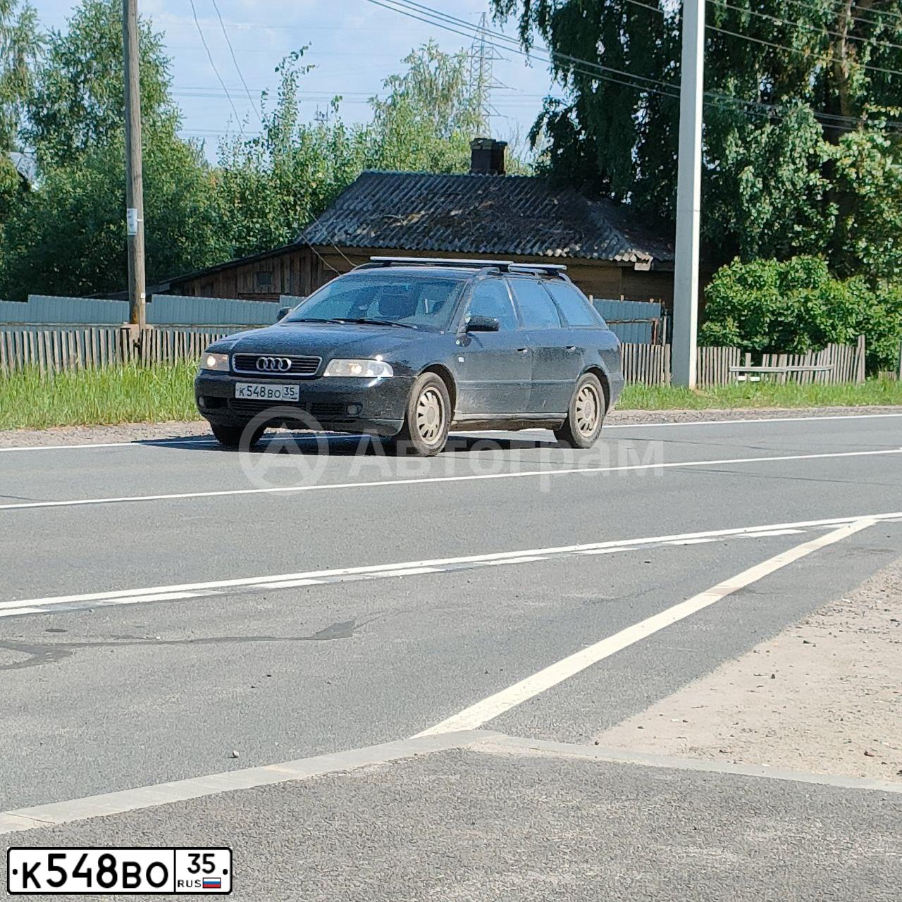 Фото автомобиля AUDI A4, 2001 — госномер К548ВО35. Цвет: ЧЕРНЫЙ