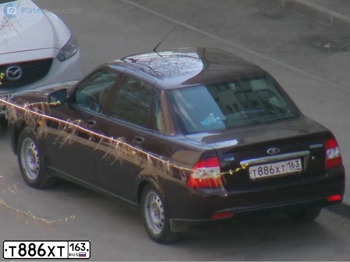 Фото автомобиля LADA 2170 PRIORA, 2014 — госномер Т886ХТ163. Цвет: ТЕМНО-ВИШНЕВЫЙ