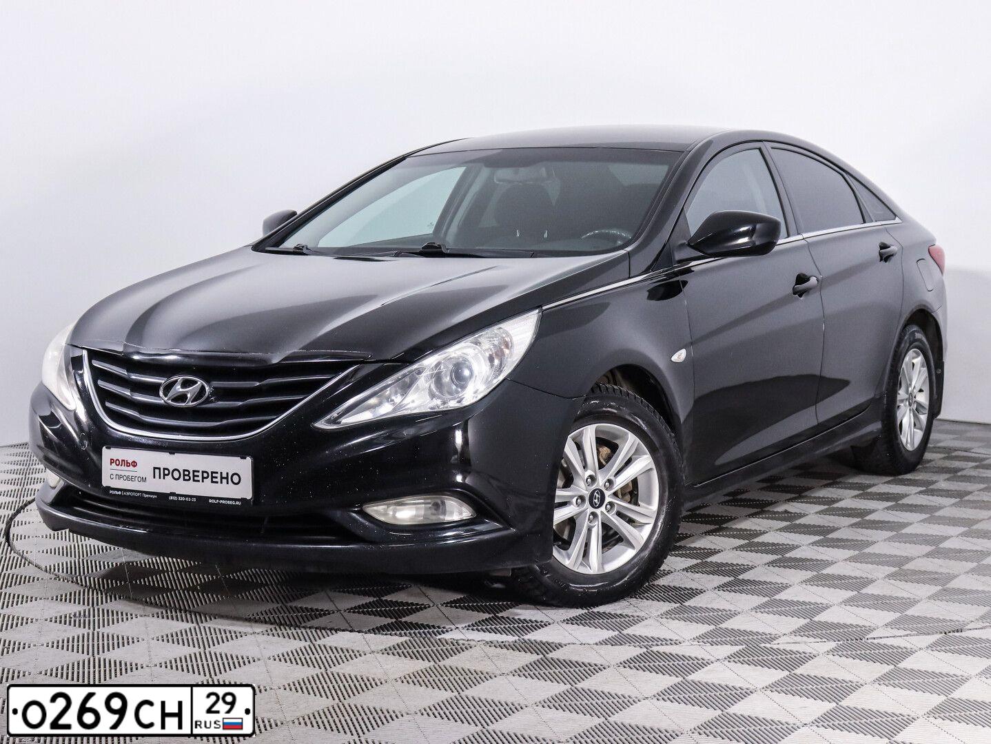 Фото автомобиля HYUNDAI SONATA, 2010 — госномер О269СН29. Цвет: ЧЕРНЫЙ