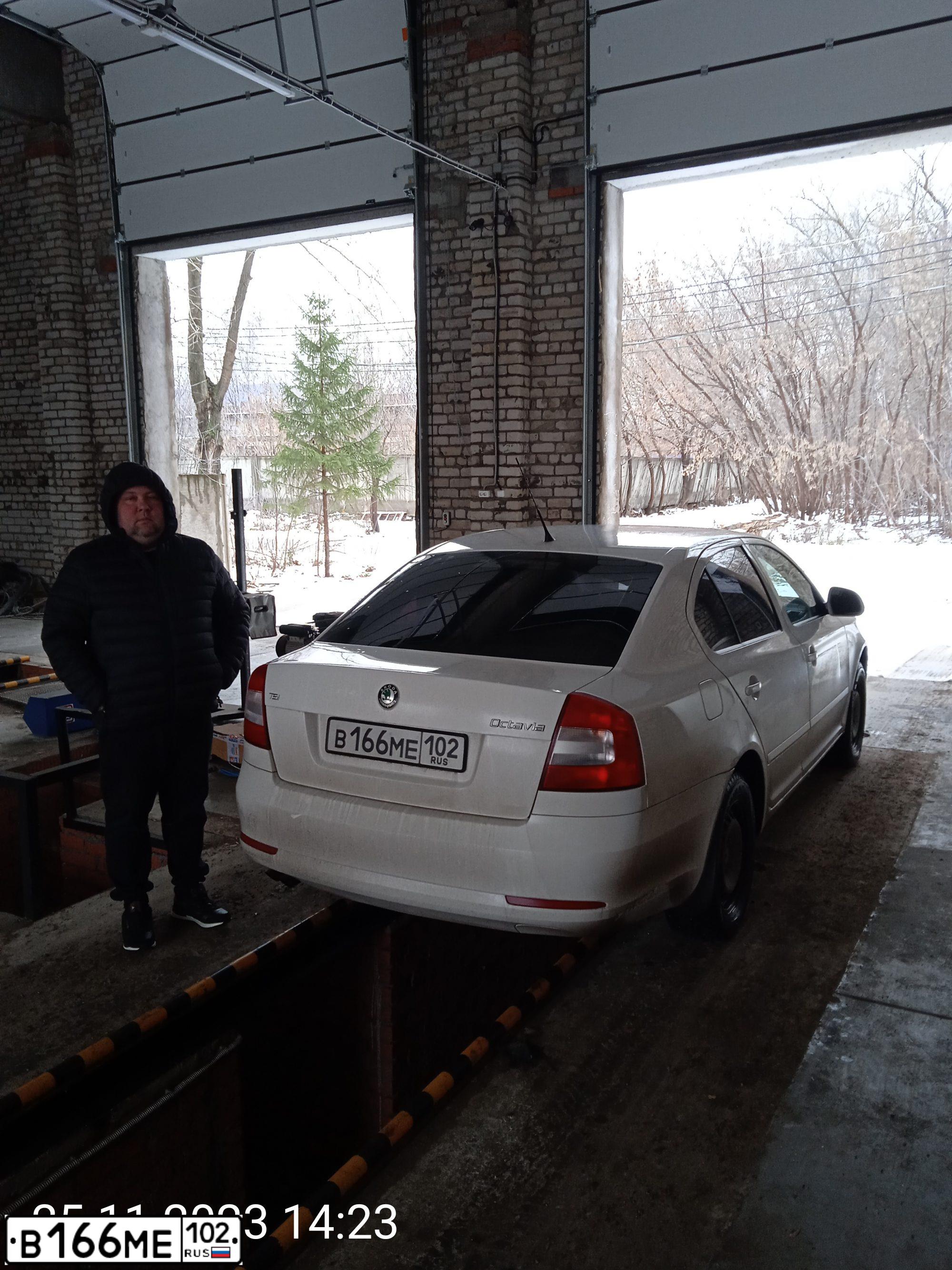 Фото автомобиля SKODA OCTAVIA, 2010 — госномер В166МЕ102. Цвет: БЕЛЫЙ